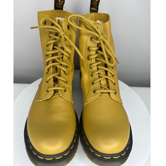 NIB Women's Dr. Martens Women's Pascal 1460 Mustard Combat Boot W8 - Picture 5 of 10